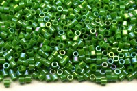 Бисер японский MIYUKI Delica цилиндр 15/0 DBS-0163 зеленый, непрозрачный радужный, 5 грамм