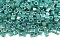 Бисер японский Miyuki Cube кубический 1,8мм #0481 бирюзовый, непрозрачный радужный, 10 грамм