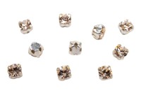 Шатоны Preciosa Maxima 3,2мм в оправе, цвет light gold quartz DF/silver, 63-270, 10шт