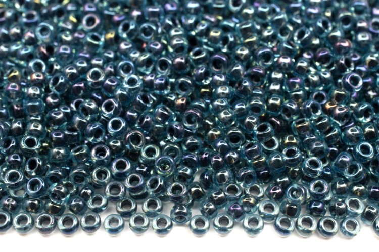 Бисер японский MIYUKI круглый 15/0 #0347 вода/темно-синий, радужный, окрашенный изнутри, 10 грамм Бисер японский MIYUKI круглый 15/0 #0347 вода/темно-синий, радужный, окрашенный изнутри, 10 грамм