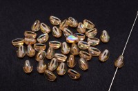 Бусины Pinch beads 5х3мм, отверстие 0,8мм, цвет 00030/98531 Crystal/Yellow Rainbow, 755-055, 10г (около 117шт)