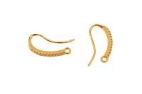 Швензы основы для серег 19х9х2мм, отверстие 1,5мм, цвет светлое золото, латунь/фианит, 21-129, 1 пара