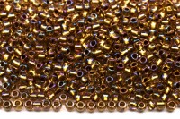 Бисер японский TOHO круглый 11/0 #0268 хрусталь/золото радужный, окрашенный изнутри, 10 грамм