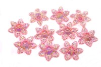 Бусины акриловые Цветок 28х25х5мм, отверстие 1,8мм, цвет розовый АВ, 540-004, 10шт