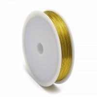 Проволока для бисера, диаметр 0,4мм, длина около 50м, цвет золото, 1009-100, 1шт