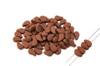 Бусины PaisleyDuo 8х5мм, отверстие 0,8мм, цвет 13600/84110 коричневый непрозрачный матовый, 751-017, 10г (около 37шт)