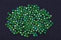 Бусины акриловые Биконус 4х4мм, цвет зеленый радужный, 540-293, 10г (около 210шт)