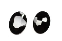 Кристалл Овал 25х18мм, цвет черный, стекло, 26-184, 2шт