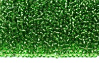 ОПТ Бисер чешский PRECIOSA круглый 10/0 57100 зеленый, серебряная линия внутри, 1 сорт, 500 грамм