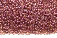 Бисер японский TOHO круглый 15/0 #0960 светлый топаз/розовый, окрашенный изнутри, 10 грамм