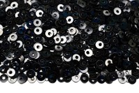Пайетки круглые 3мм плоские, цвет А50 чёрный/голографик, пластик, 1022-198, 10 грамм