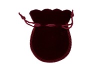 Сумочка подарочная 9х7см, цвет бордовый, бархат, 36-035, 1шт