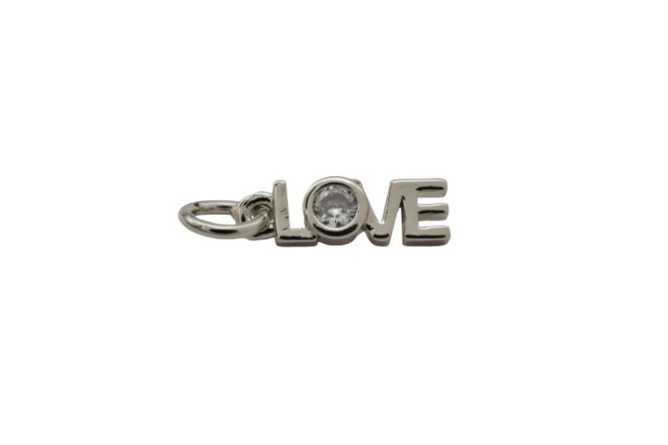 Подвеска LOVE 12х4х2мм, отверстие 3мм, латунь/цирконий, платина, 22-636, 1шт Подвеска LOVE 12х4х2мм, отверстие 3мм, латунь/цирконий, платина, 22-636, 1шт