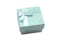 Подарочная коробочка 41х41х25мм для кольца бирюзовая, картон, 31-002, 1шт