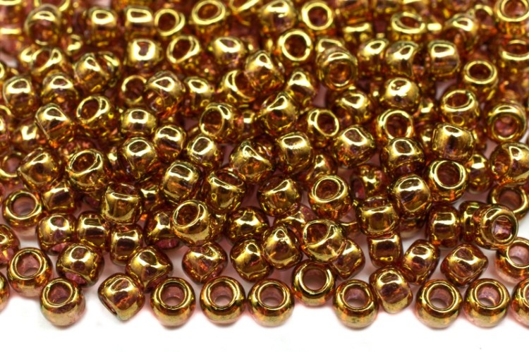 Бисер японский TOHO круглый 8/0 #0421 розовый прозрачный, золотое сияние, 10 грамм Бисер японский TOHO круглый 8/0 #0421 розовый прозрачный, золотое сияние, 10 грамм