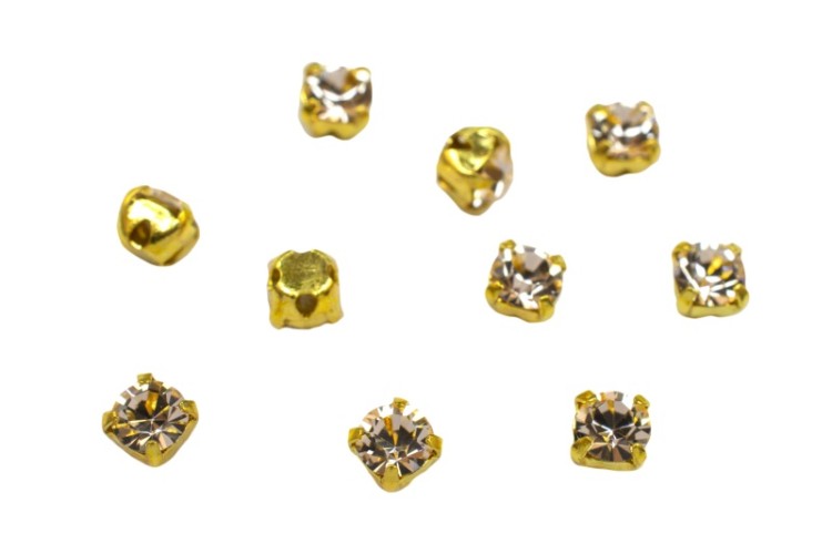 Шатоны Preciosa Maxima 3,2мм в оправе, цвет light gold quartz DF/gold, 63-269, 10шт Шатоны Preciosa Maxima 3,2мм в оправе, цвет light gold quartz DF/gold, 63-269, 10шт