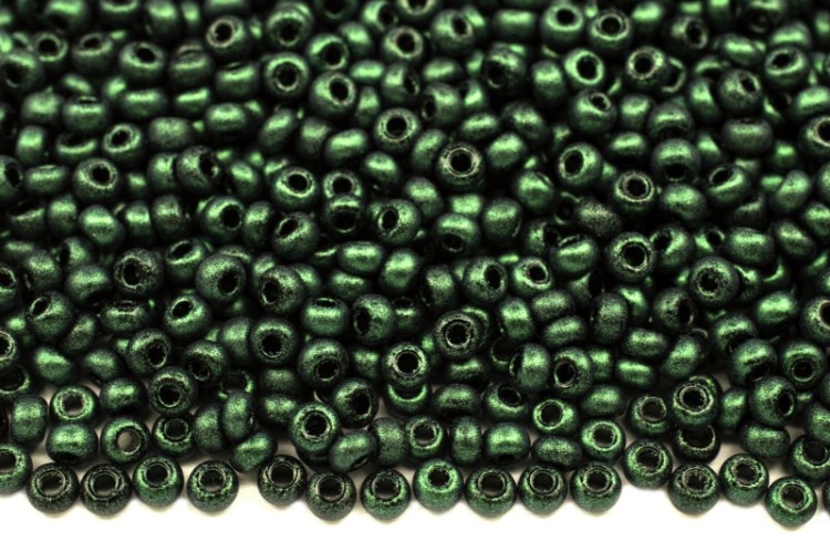 Бисер чешский PRECIOSA круглый 10/0 94205М матовый зеленый непрозрачный металлик, 1 сорт, 50г Бисер чешский PRECIOSA круглый 10/0 94205М матовый зеленый непрозрачный металлик, 1 сорт, 50г