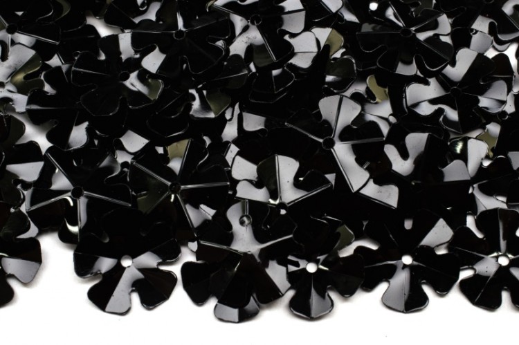 Пайетки Цветок 13мм, цвет черный, 1022-013, 10 грамм Пайетки Цветок 13мм, цвет черный, 1022-013, 10 грамм