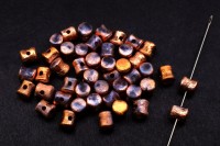 Бусины Pellet beads 6х4мм, отверстие 0,5мм, цвет 00030/27180 античное золото Etched Capri, 732-034, 10г (около 60шт)