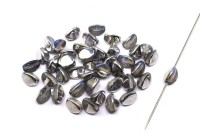 Бусины Pinch beads 5х3мм, отверстие 0,8мм, цвет 00030/98530 Crystal/Silver Rainbow, 755-054, 10г (около 117шт)