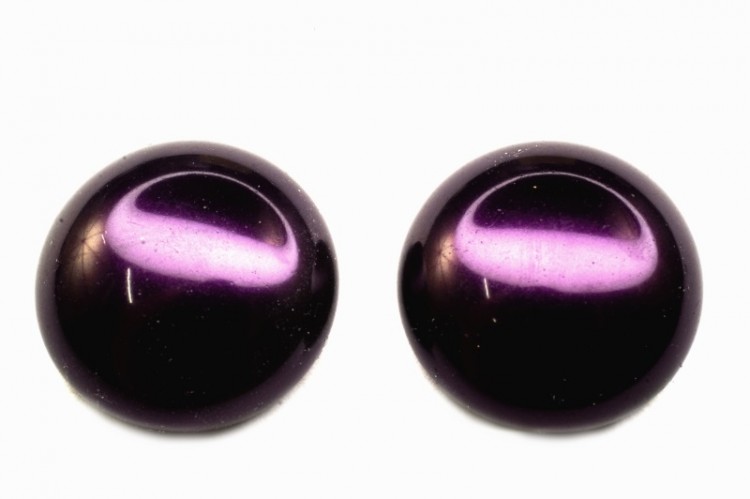 Glass Pearl Cabochon 18мм, цвет 70979 Purple, 756-044, 2шт Glass Pearl Cabochon 18мм, цвет 70979 Purple, 756-044, 2шт