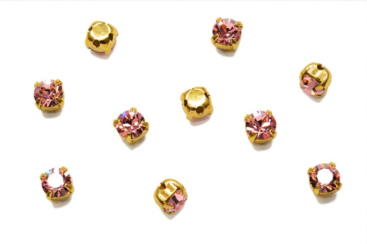 Шатоны Preciosa Maxima 4мм в оправе, цвет light rose DF/gold, 63-021, 10шт Шатоны Preciosa Maxima 4мм в оправе, цвет light rose DF/gold, 63-021, 10шт