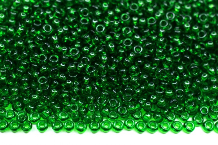 Бисер японский MIYUKI круглый 11/0 #0146 зеленый, прозрачный, 10 грамм Бисер японский MIYUKI круглый 11/0 #0146 зеленый, прозрачный, 10 грамм