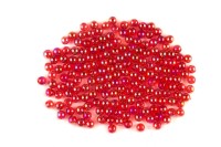 Бусины акриловые круглые 5мм, отверстие 1мм, цвет красный, прозрачные, радужное покрытие, 528-031, 10г (около 140шт)