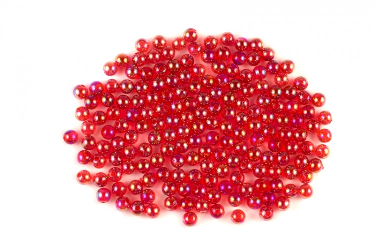 Бусины акриловые круглые 5мм, отверстие 1мм, цвет красный, прозрачные, радужное покрытие, 528-031, 10г (около 140шт) Бусины акриловые круглые 5мм, отверстие 1мм, цвет красный, прозрачные, радужное покрытие, 528-031, 10г (около 140шт)