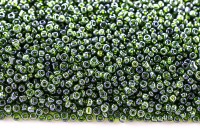 Бисер китайский круглый размер 12/0, цвет 0125А зеленый прозрачный, радужный, 450г