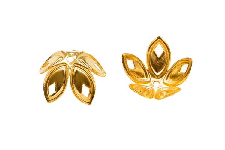 Обниматель для бусины Цветочек 18х8мм, внутренний диаметр около 16мм, отверстие 1мм, цвет золото, железо, 02-051, 10шт Обниматель для бусины Цветочек 18х8мм, внутренний диаметр около 16мм, отверстие 1мм, цвет золото, железо, 02-051, 10шт