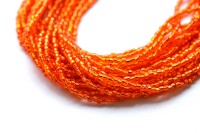 Бисер чешский PRECIOSA Богемский граненый, рубка 11/0 97030 оранжевый, серебряная линия внутри, около 10 грамм