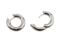 Серьги кольца Конго 17х20х4мм, латунь, родий, 21-391, 1 пара