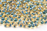 Бисер чешский PRECIOSA Дропс 5/0 11337 прозрачный синяя линия внутри, 50 грамм