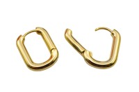Серьги Конго Овал 21х16х4мм, латунь, позолота, 21-522, 1 пара