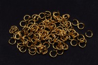 Кольца соединительные 4х0,6мм, разъемные, цвет золото, хирургическая сталь, 13-083, 3г (около 120шт)