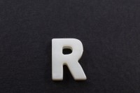 Бусина R из ракушки 10х8х3мм, отверстие 0,8мм, цвет белый, 526-076, 1шт