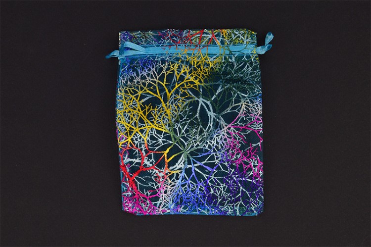 Сумочка из органзы подарочная 9х12см, цвет голубой/разноцветный, 36-002, 1шт Сумочка из органзы подарочная 9х12см, цвет голубой/разноцветный, 36-002, 1шт