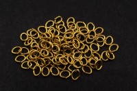 Кольца соединительные овальные 4х3х0,6мм, разъёмные, цвет золото, латунь, 13-103, 3г (около 130шт)