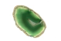 Срез Агата природного, оттенок зеленый, 82х50х4мм, отверстие 2мм, 37-052, 1шт