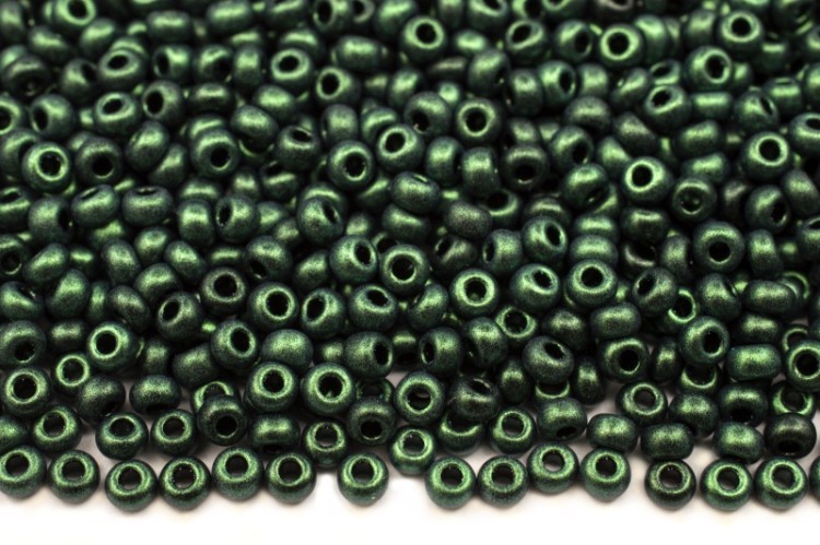 Бисер чешский PRECIOSA круглый 10/0 94204М матовый зеленый непрозрачный металлик, 1 сорт, 50г Бисер чешский PRECIOSA круглый 10/0 94204М матовый зеленый непрозрачный металлик, 1 сорт, 50г