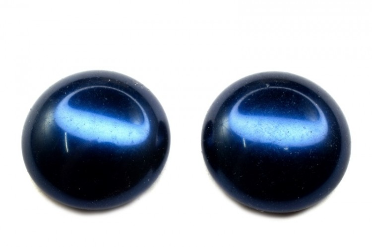 Glass Pearl Cabochon 18мм, цвет 70968 Midnight Blue, 756-043, 2шт Glass Pearl Cabochon 18мм, цвет 70968 Midnight Blue, 756-043, 2шт