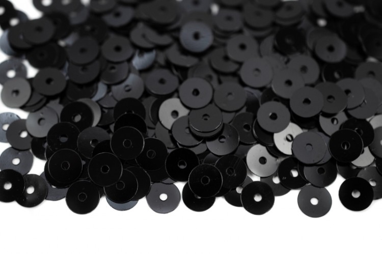 Пайетки круглые 6мм плоские, цвет 0109 черный, пластик, 1022-080, 10 грамм Пайетки круглые 6мм плоские, цвет 0109 черный, пластик, 1022-080, 10 грамм