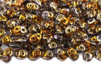 Бусины SuperDuo 2,5х5мм, отверстие 0,8мм, цвет 00030/27104 хрусталь/капри, 706-189, 10 грамм (около 120шт)