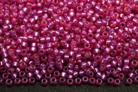 Бисер японский MIYUKI круглый 11/0 #4238 ярко-розовый полуматовый, серебряная линия внутри, Duracoat, 10 грамм
