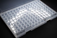 Контейнер для бисера и бусин 124 ячейки, размер 36х24х3,5см, размер ячейки 2,3х2,3х2см, 1005-060, 1уп