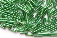 Бисер китайский Стеклярус размер 7мм, цвет 027В зеленый, 85г
