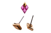 Основа для серег CYMBAL Provatas для GemDuo 8х5мм, штифт 11х0,8мм, отверстие 0,8мм, цвет розовое золото, 11-246, 1 пара