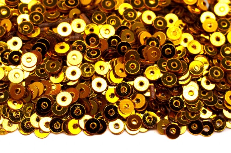Пайетки круглые 3мм плоские, цвет А1 золотой, пластик, 1022-194, 10 грамм Пайетки круглые 3мм плоские, цвет А1 золотой, пластик, 1022-194, 10 грамм