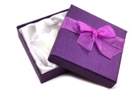 Подарочная коробочка 90х90х27мм для браслета или колье, цвет фиолетовый, картон, 31-005, 1шт